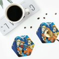 thumbnail image 5 of Saiise 4 Pcs Leather Coasters for Drinks Coaster Sets Drink Table Cup Coasters for Living Room Kitchen Coffee Decor,Scooby-Doo, 5 of 8