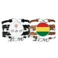 thumbnail image 1 of Bolivia Flag Country Symbol Mark Pattern Bracelet Hand Strap Leather Rope Balloon Love Wristband Double Set, 1 of 1