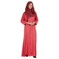 thumbnail image 2 of Bimba Vêtements Islamiques pour Femmes Longue Robe de Prière Maxi avec Hijab Imprimé Abaya en Rayonne Robe Musulmane à Boutons devant, 2 of 7