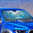 thumbnail image 2 of KUIFORTI Auto Sun Shade Front Windshield Sunshade Cute Sea Dolphin Sun Reflector for Cars, SUVs, Sedans, Trucks - 66.53"x34.44" Universal Car Sun Shield for UV/Heat Protection & Interior Cooling, 2 of 6