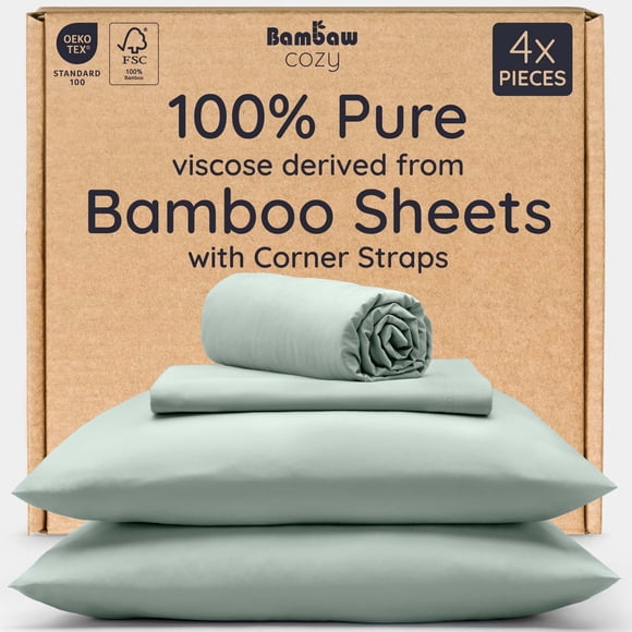 Juego de Sábanas Completo de Viscosa de Bambú Bambaw 4 Piezas - Fresco y Suave
