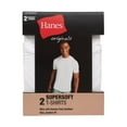 thumbnail image 6 of Hanes Originals Ultimate Men's SuperSoft Crewneck Undershirt, White, 2-Pack M, 6 of 9