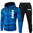 thumbnail image 3 of Conjuntos de chándal deportivo para hombre, sudadera con capucha de manga larga, chaquetas con cremallera y pantalones de jogging, ropa deportiva para correr de primavera y otoño, 3 of 5