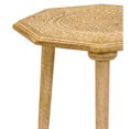 thumbnail image 2 of Benzara Wooden 3 Legged Octagonal Table with Intricate Carving Details, Brown, 2 of 3