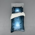 thumbnail image 1 of Fantasy Duvet Cover Set, Passage Doorway Through Enchanted Foggy Palace Garden at Night View, Bedding Set with Shams and Fitted Sheet, 3 Sizes, by Ambesonne, 1 of 3