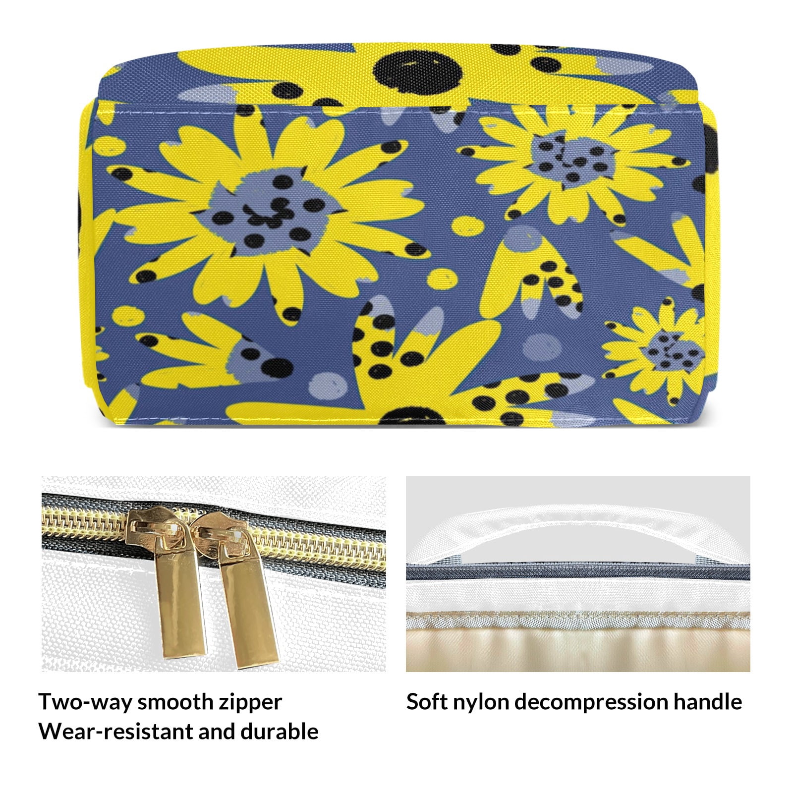 Abstract Flowers Diaper Backpack ? Large Capacity, Insulated Baby Bottle Pocket, Multifunctional Mommy Bag for Boys & Girls