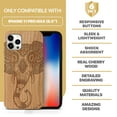thumbnail image 7 of Case Yard Wooden Case Outside Soft TPU Silicone, Slim Fit Shockproof Wood Phone Cover for Girls Boys Men and Women, Supports Wireless Charging Royal Elephant Head Design case for iPhone-11-Pro-Max, 7 of 7