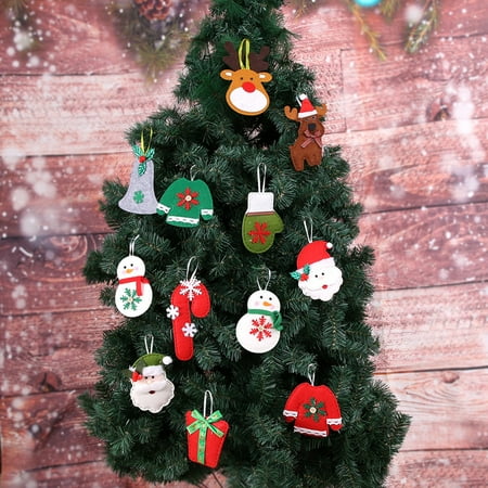 

Christmas Tree Pendant with Lanyard Anti-fade Reusable Adorable Gifts Festival Prop Non-woven Fabric Xmas Cane Santa Cla
