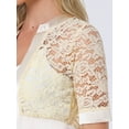thumbnail image 5 of DARING DIVA Women's Lace Shrug Bolero Satin Panel Crop Cardigans L Beige, 5 of 5