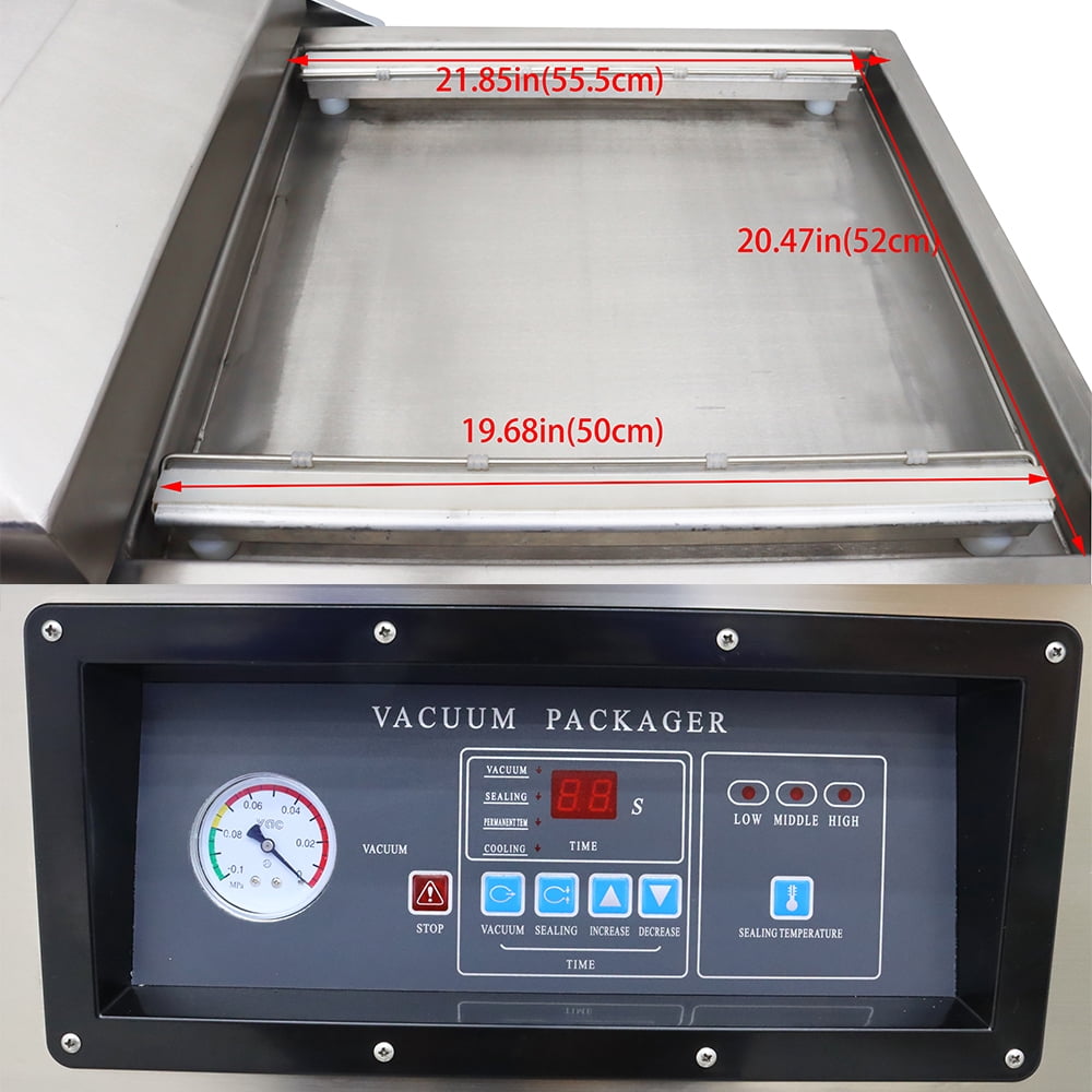 TECHTONGDA Two Chamber Vacuum Packaging Machine Stainless Steel Food Vacuum Sealer DZ-500/2SB 110V