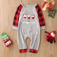 thumbnail image 2 of Odeerbi Christmas Pajamas for Family Plaid Holiday Long Sleeve Family Christmas Pajamas Matching Sets Infant Fashion Plaid Print Tops Pants Sleepwear Xmas Family Matching PJs Set Gray, 2 of 5