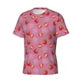 thumbnail image 3 of Yiaed Cute Strawberry Print Mens Short Sleeve Tight Fit T-Shirt, Crewneck Casual Tee-Large, 3 of 5