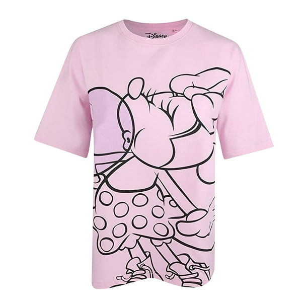 Disney - Camiseta de Minnie Mouse Chicle para Mujer (Rosa Claro)