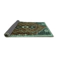 thumbnail image 2 of Ahgly Company Indoor Square Persian Turquoise Blue Traditional Area Rugs, 4' Square, 2 of 4
