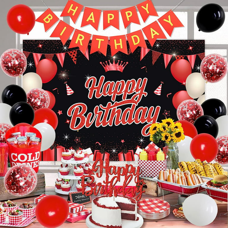 Red and Black Party Decorations Birthday Decorations for Boys