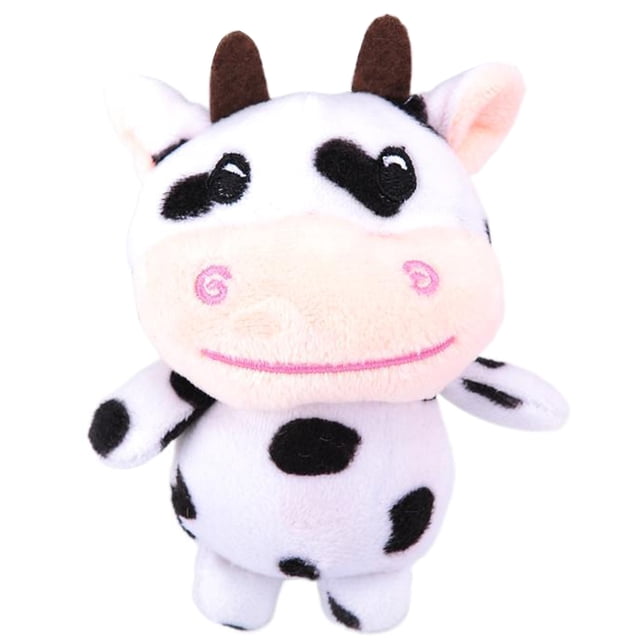 Llavero de peluche con forma de vaca de peluche, accesorio para cartera y bolso para niños y adultos.