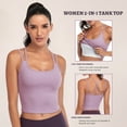 thumbnail image 2 of TFixol Camisola 2 en 1 para mujer, sujetador deportivo con almohadilla extraíble, chaleco con correas cruzadas, 2 of 8