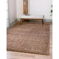 thumbnail image 1 of Unique Loom Solo Solid Shag Collection Area Modern Plush Rug Lush & Soft, 4 ft 0 x 6 ft 0, Cocoa, 1 of 2