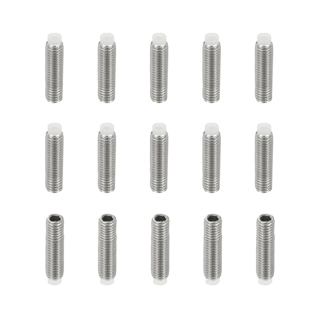 Tornillo de tope de punta de nylon Uxcell M3x12mm, 15 piezas de acero inoxidable 304, tornillo de cabeza hexagonal interno