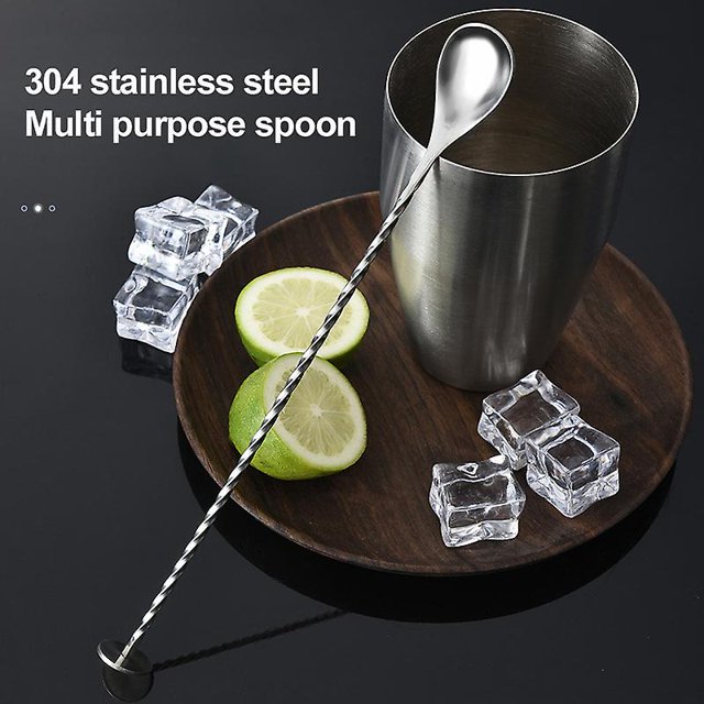 Coctelera de acero inoxidable de alta calidad, 2 uds., coctelera con dise?o en espiral para bebidas, agitador, cuchara mezcladora retorcida, cocina XianweiShao 1327533320337