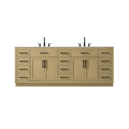 Elegant Kitchen and Bath Alden 84 Inch Double Bathroom Vanity In Honey Brown