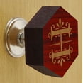 thumbnail image 2 of IBA Indianbeautifulart Boutons Gravés Rouges 10 Pcs Meubles Boutons en Bois Festonné Tiroir Rustique, 2 of 3