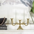 thumbnail image 2 of DecMode 3 Holder Gold Aluminum Metal Scrolled Candelabra, 2 of 10