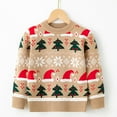 thumbnail image 3 of Lovebay 1-6T Kids Boys Girls Christmas Hat Sweater Crewneck Pullover Xmas Tops - Khaki, 3 of 8
