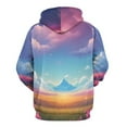 thumbnail image 3 of Dreamy Landscape with Flowers And Clouds Men's Women Vintage 3D Hooded Sweatshirt - All-Season Loose Fit Streetwear, 3 of 6