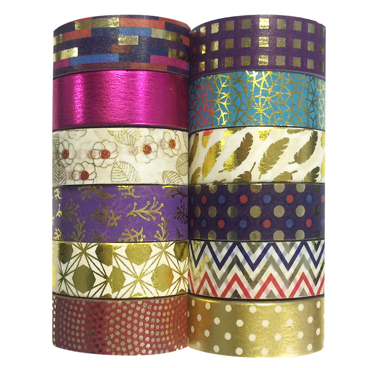 Wrapables® Washi Tapes Decorative Masking Tapes, Set of 12, ADSET64