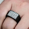 thumbnail image 2 of Black Stainless Steel Ring with AAA Grade CZ in Clear for Women Clear Stone Color Style TK3754 Size 13, 2 of 5