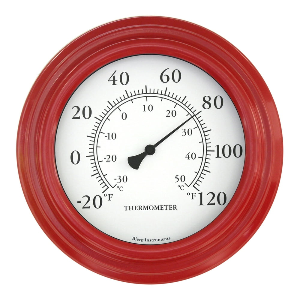 8" Red Decorative Indoor / Outdoor Thermometer