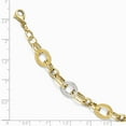 thumbnail image 2 of FB Jewels Leslie's 14K Two Tone Gold Polished and Textured Fancy Link Bracelet, 2 of 2