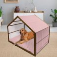 thumbnail image 2 of Coral Pet House, Vintage Pattern with Roses Gardening Plants Classical Feminine Composition, Outdoor & Indoor Portable Dog Kennel with Pillow and Cover, 5 Sizes, Dark Coral Coconut, by Ambesonne, 2 of 4