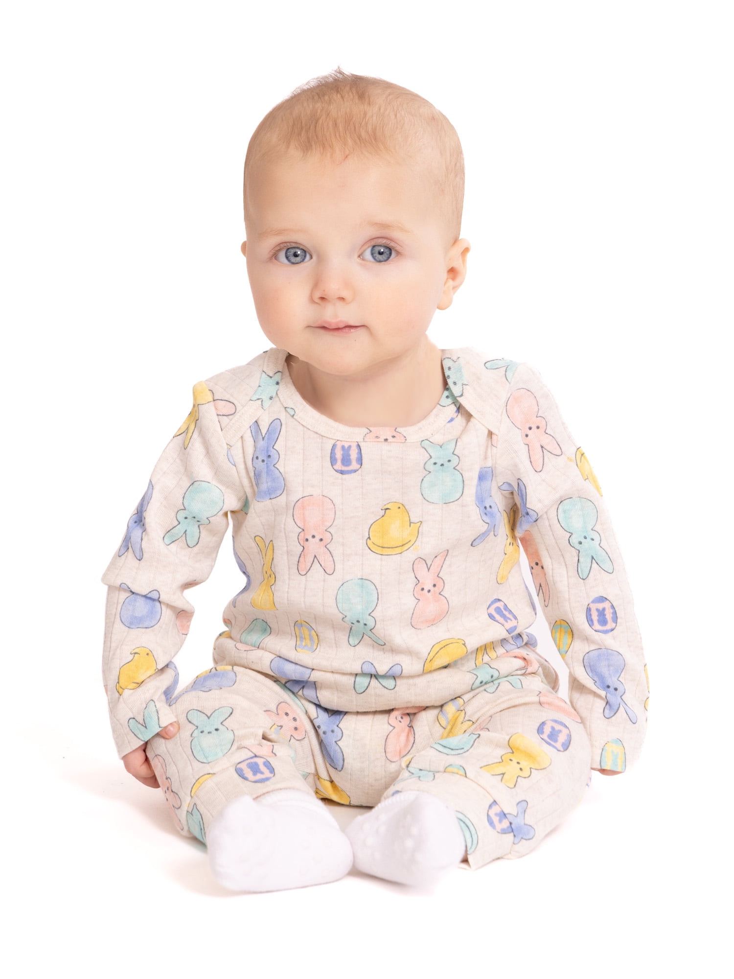 Peeps Unisex Baby Easter Long Sleeve Bodysuit with Matching Joggers, 2-Piece Set, Sizes Newborn-12M