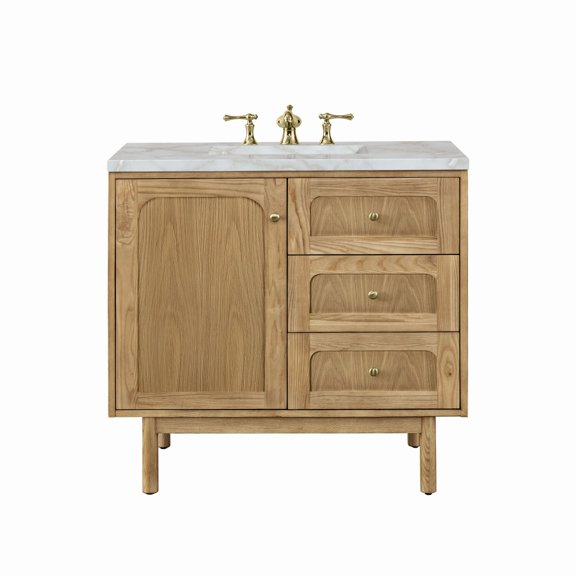 James Martin Vanities 545-V36-3Vsl Laurent 36" Single Basin Poplar Wood Vanity Set - Light