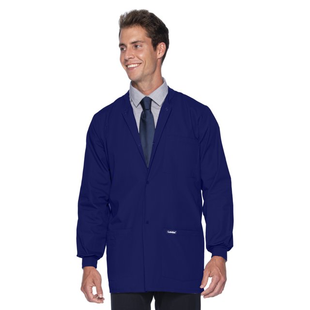 Landau Essentials Vestes de Sarrau à 5 Poches pour Hommes - Coupe Classique Décontractée, Col Ras du Cou, devant à Boutons-Pression, Sarraus d'Échauffement 7551