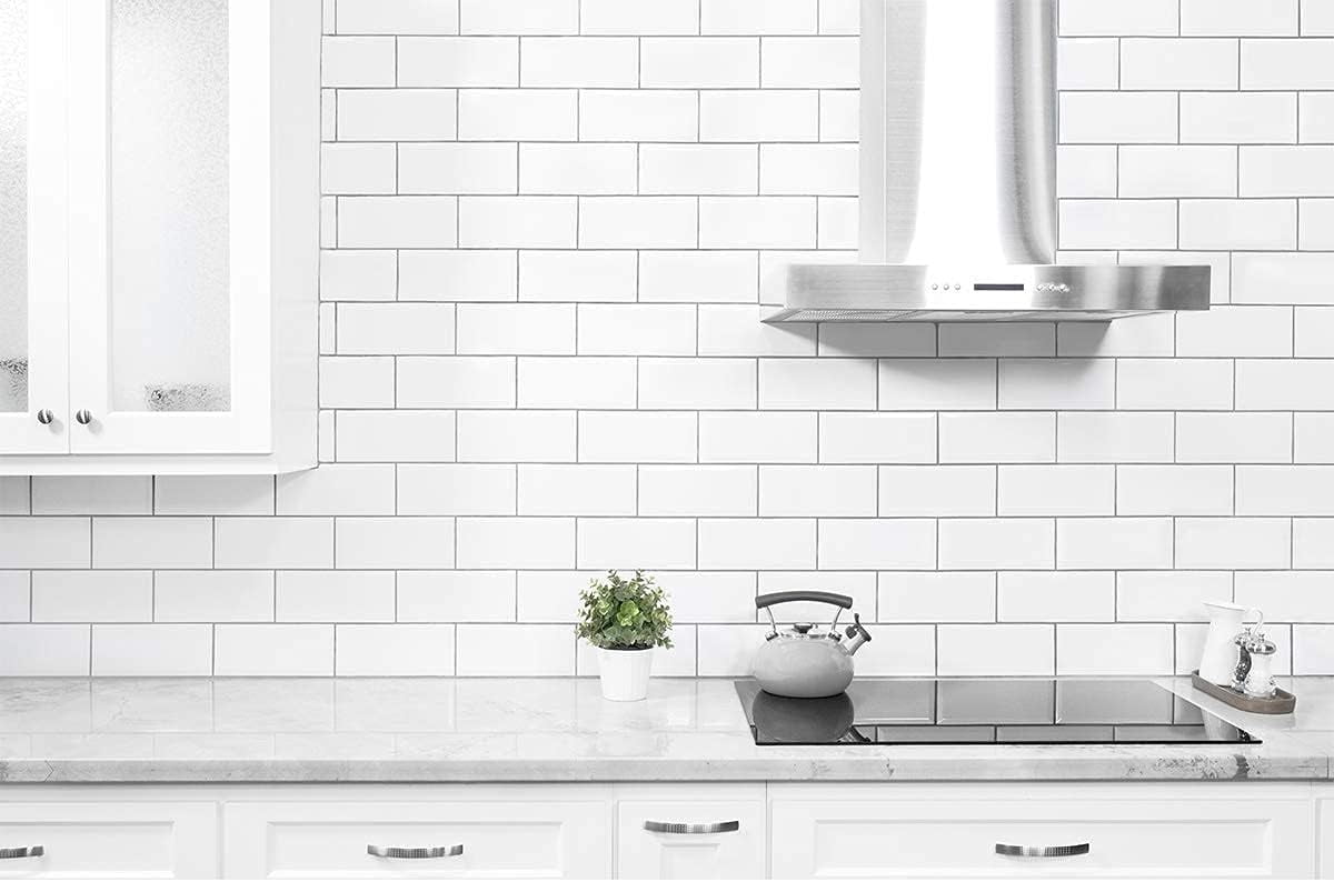 10-Sheet Peel and Stick Subway Tile, Stick-On Tiles Backsplash for Kitchen & Bathroom in White – Thicker Design