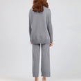 thumbnail image 4 of Babysbule Womens Fall Plus Top Sets Outfit Women Winter Knit Long Sleeved Pants Shirt Casual Two Piece Suit, 4 of 9