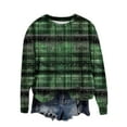 thumbnail image 1 of ZVAVZ Hauts d'Entraînement pour Femmes, Blouses Trèfle Irlandais Chanceux à Manches Longues Col Rond Tendance Tee Décontracté Multicolore, TG, 1 of 5