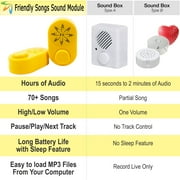 Friendly Songs Sound Module - 2 Hour Voice Box for Stuffed Animals and Projects - USBC