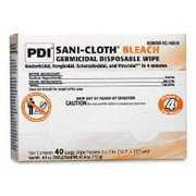 Sani-Cloth Bleach Wipe Surface Disinfectant Cleaner Germicidal Wipe. Individual Packet Disposable Chlorine Scent, H58195 - Pack of 40