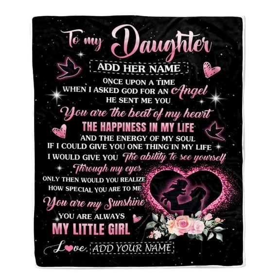 To My Daughter From Dad Father Blanket Once Upon A Time Birthday Graduation Daughter Fleece Blanket, 30x40in Fleece Blanket