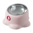 thumbnail image 2 of Comedero inclinado para gatos, comedero para el hogar, bebedero para interiores, dispensador de comida versátil, cuenco extraíble de acero inoxidable Rosa, 2 of 8