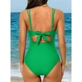 thumbnail image 6 of Sociala Maternity Swimsuit One Piece Tie Back Bathing Suit Scallop Trim V Neck Pregnancy Swimwear, 6 of 6