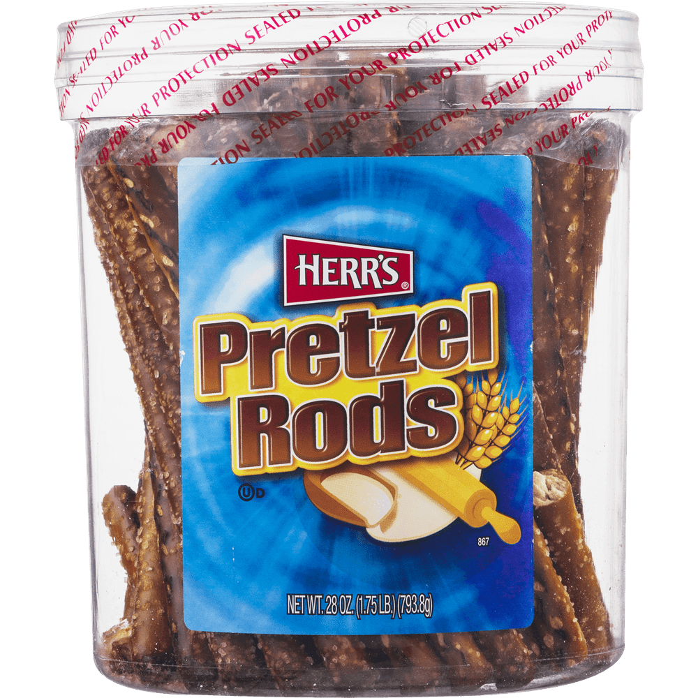 Herr's Pretzel Rods Canister, 27 Oz