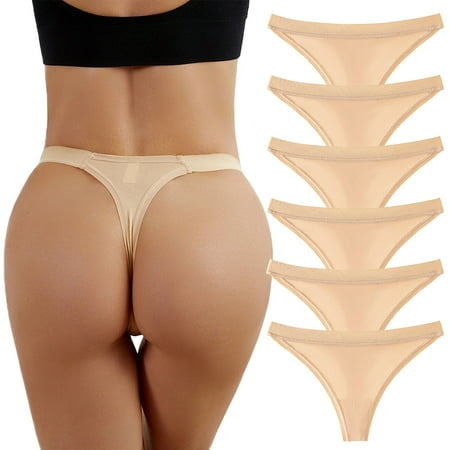 

ZMHEGW Underwear Women Underpants Patchwork Color Bikini Solid Briefs Knickers Christmas Gift 6 Pieces Women s Panties