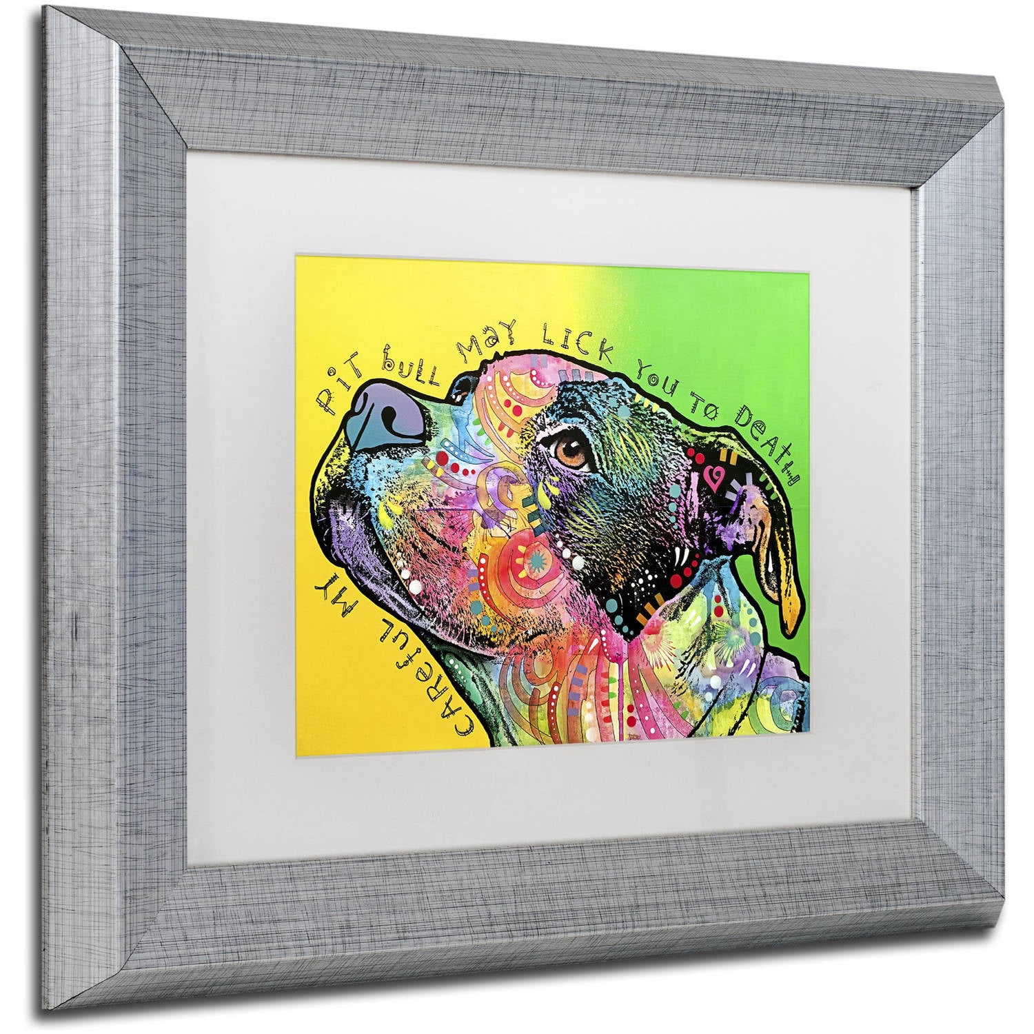 Trademark Fine Art 'Lick You to Death' Canvas Art by Dean Russo, White Matte, Silver Frame