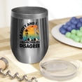 thumbnail image 2 of Retro Gravity and I, Respectfully Disagree. Rock Climbing or Mountain Climber Quote, Stainless Steel 12oz Wine Tumbler, 2 of 5