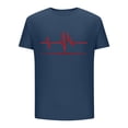 thumbnail image 4 of FRSASU Mens Hipster Hiphop Tees - Fashion Broken Line Graphic Print Cotton T-Shirts Navy, 4 of 4